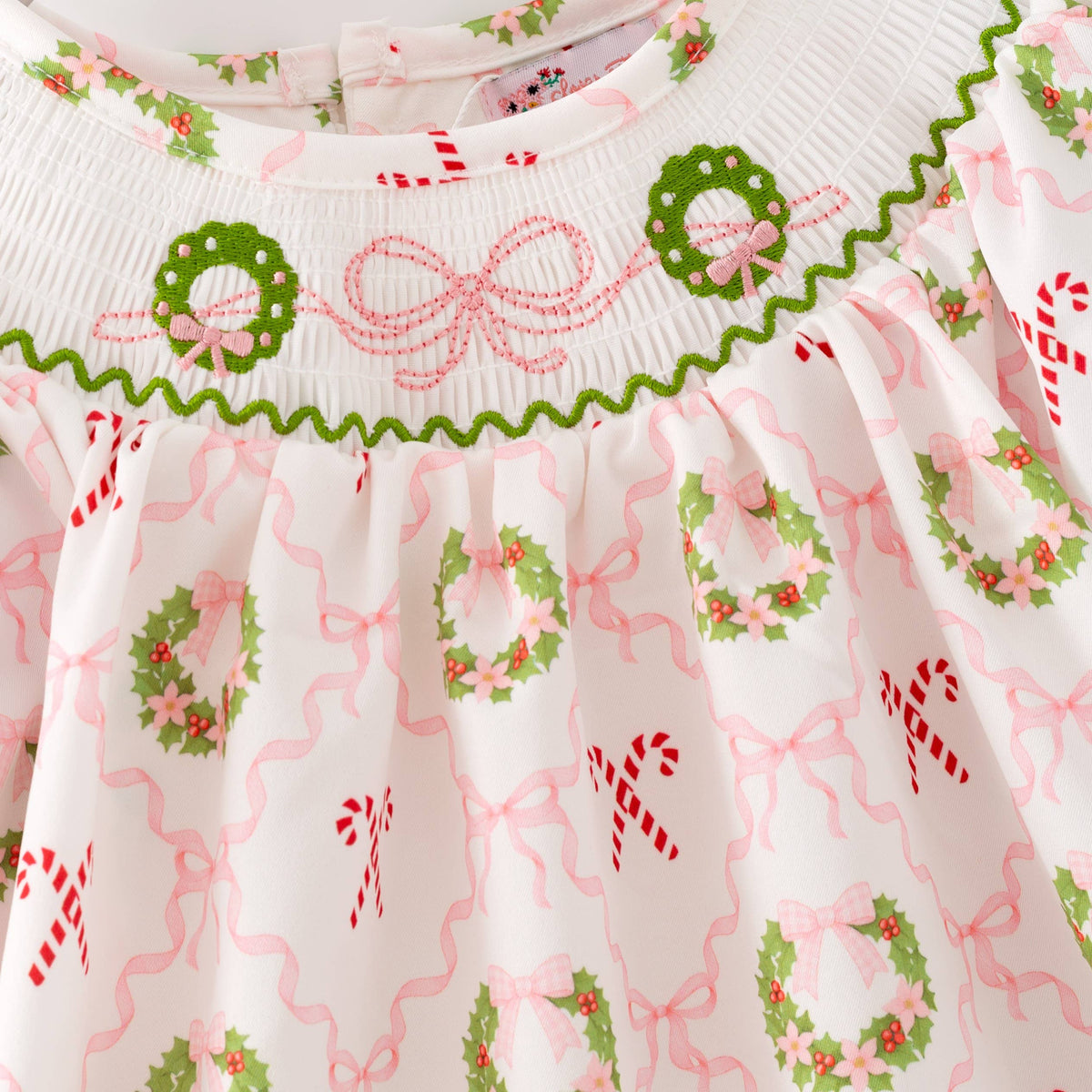 Coquette Wreath Smocked Girls Dress