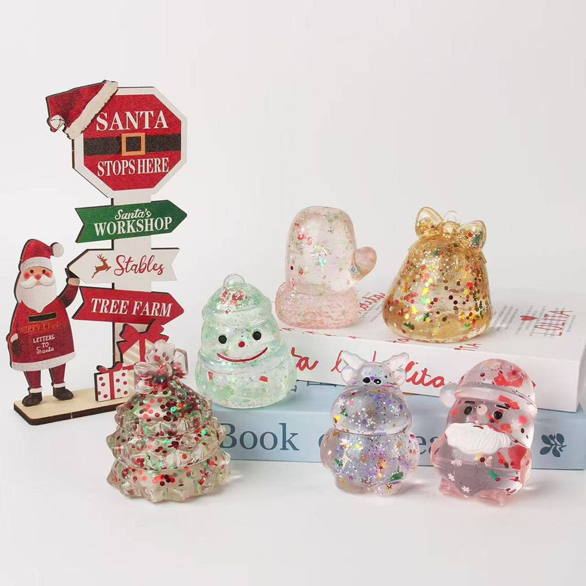 Christmas Glitter Squishy Toy Set