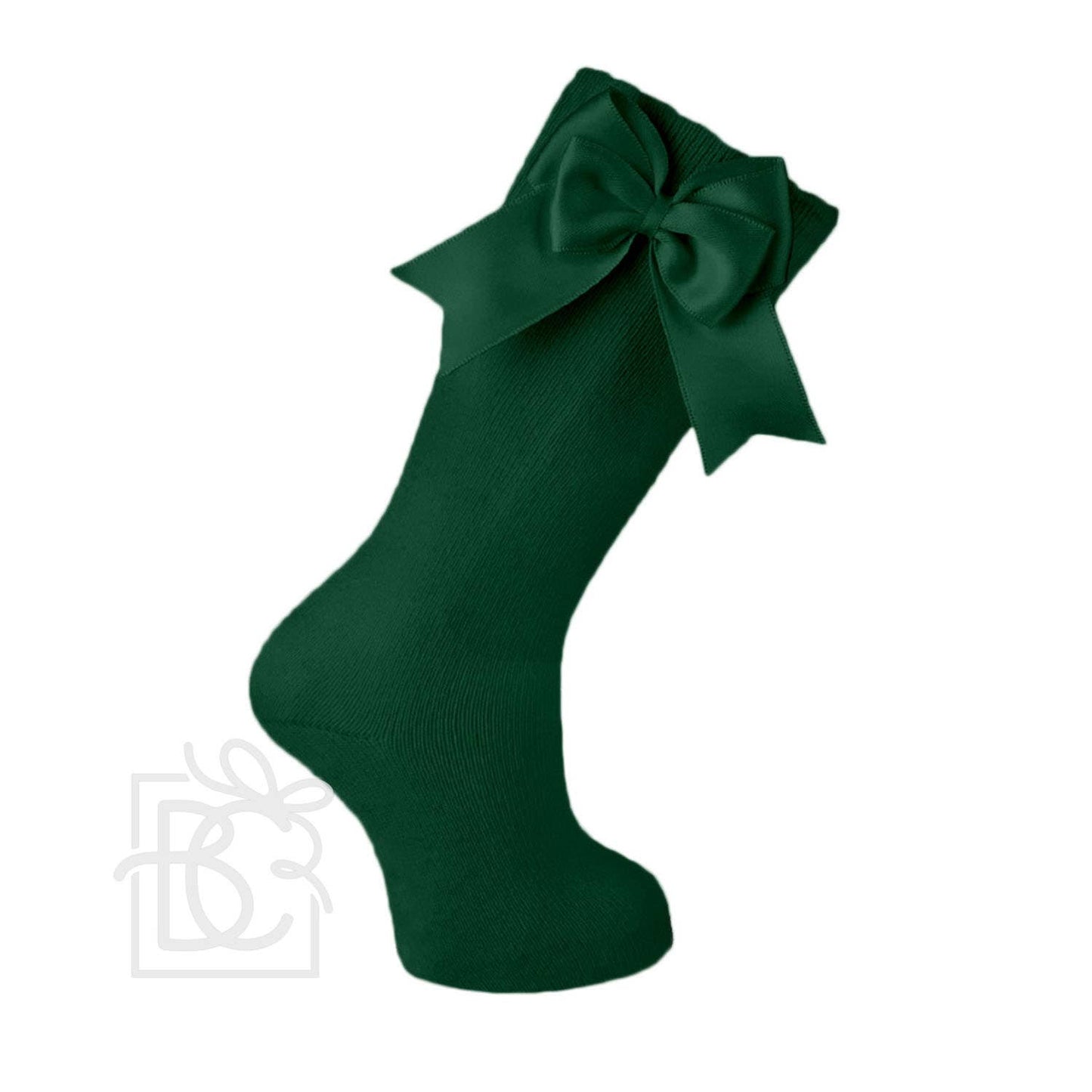 Cotton Knee Socks With Double Bow