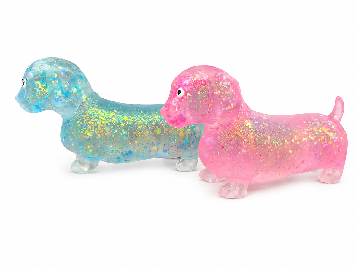 Glitter Animal Squishies | Dachshund Dog Sensory Toys