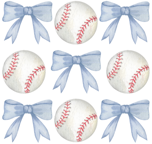 Blue Bow Baseball T-Shirt