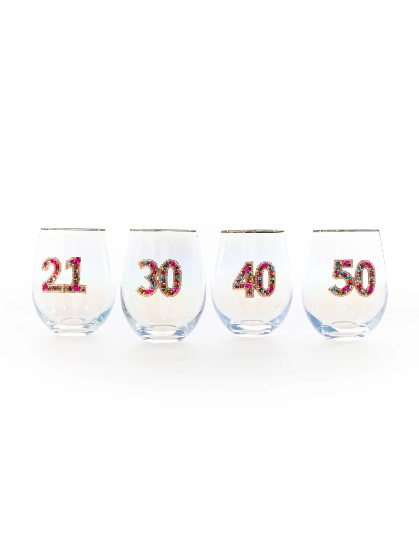 Rhinestone Stemless Wine Glass - 5 Styles
