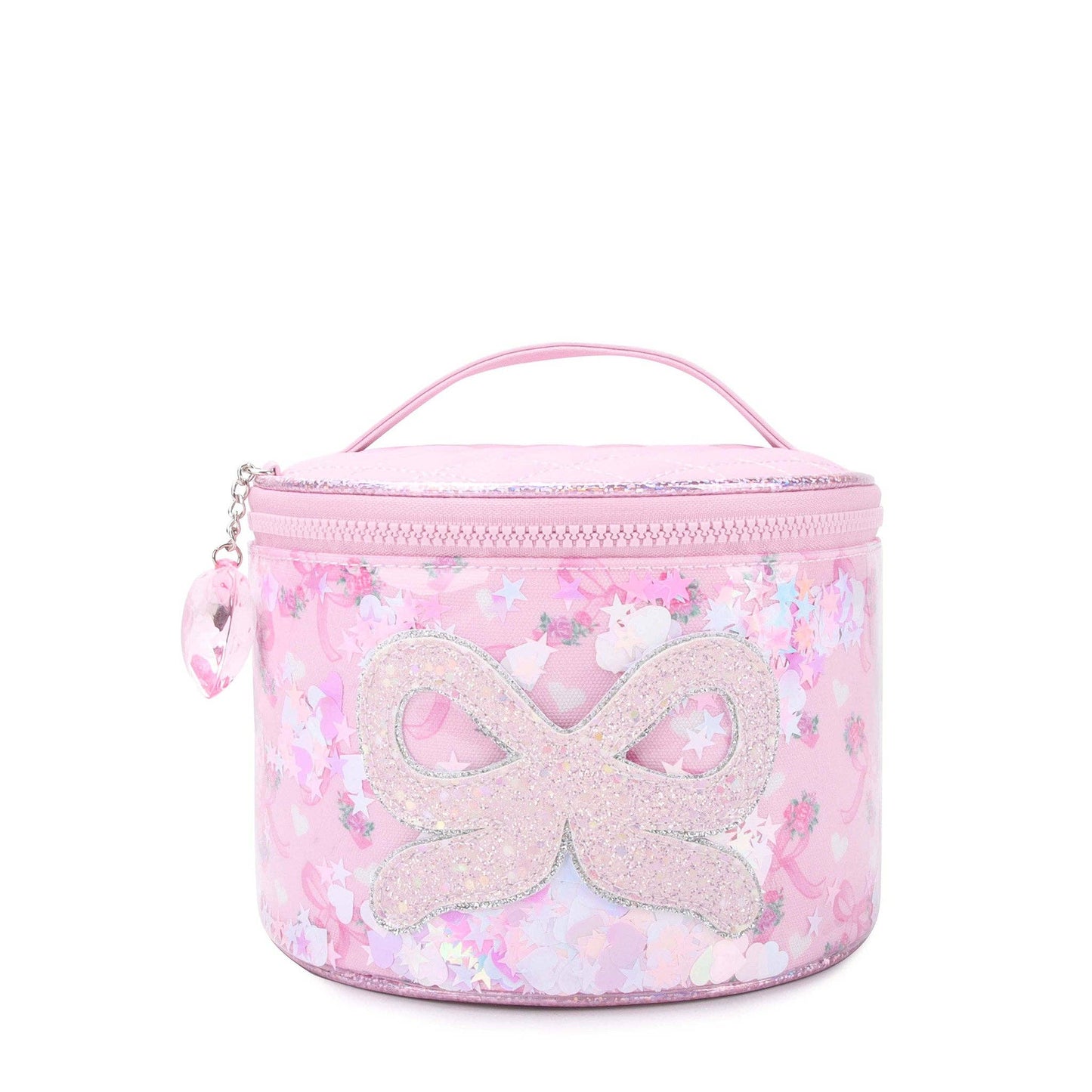 Confetti Floral Bow Round Glam Bag
