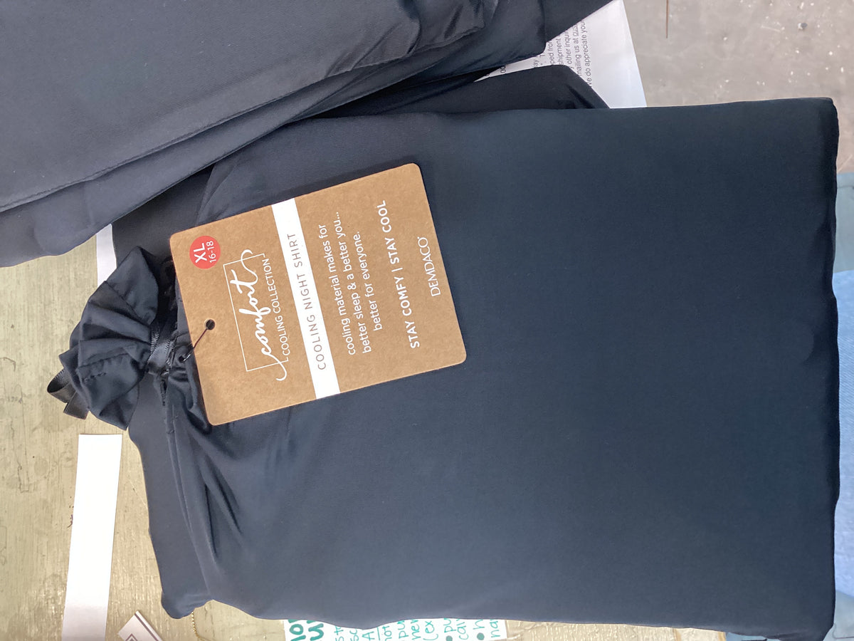 Black bamboo cooling night shirt
