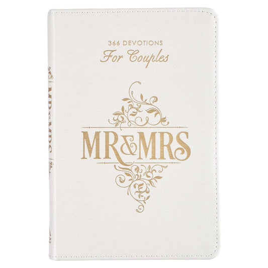 Devotional for Mr. & Mrs. - White Faux Leather