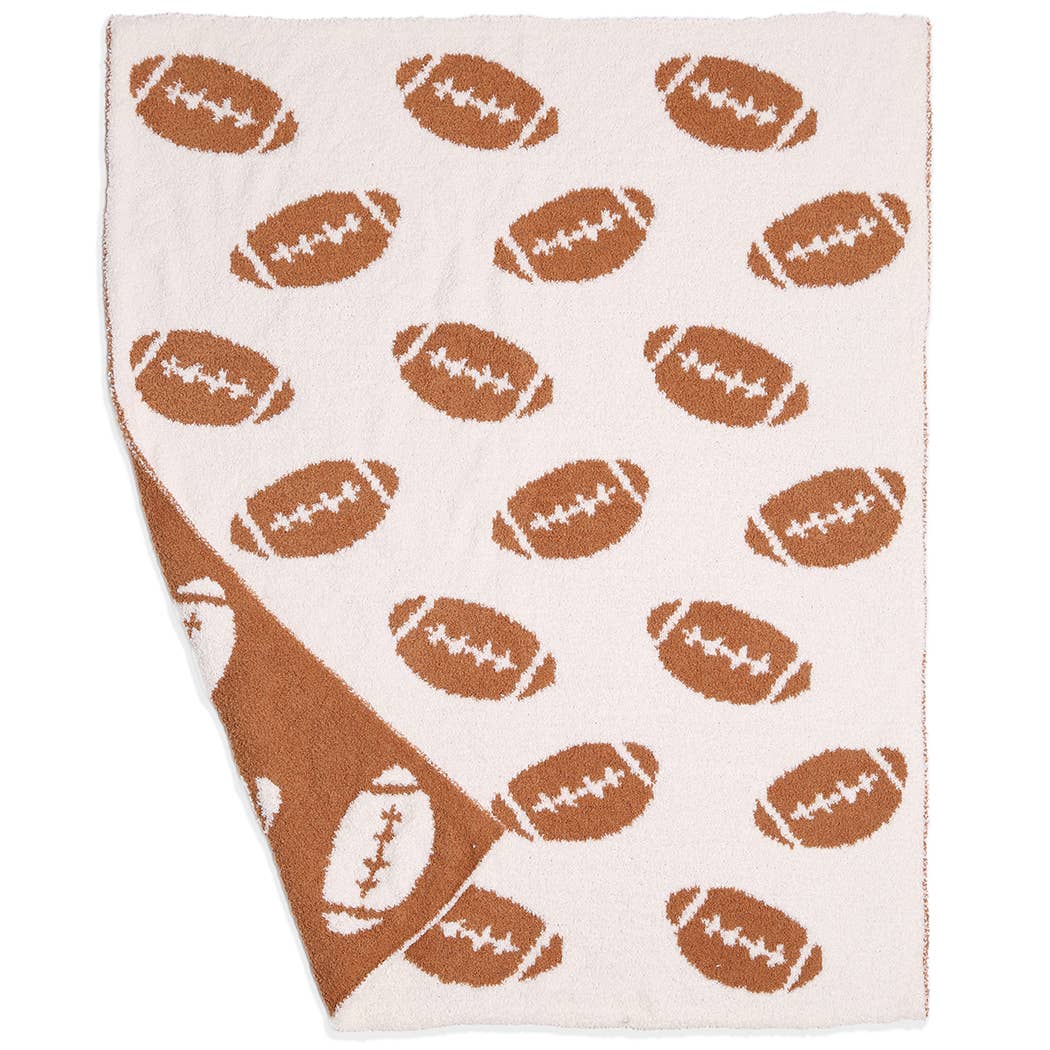 Kids Football Pattern Throw Blanket