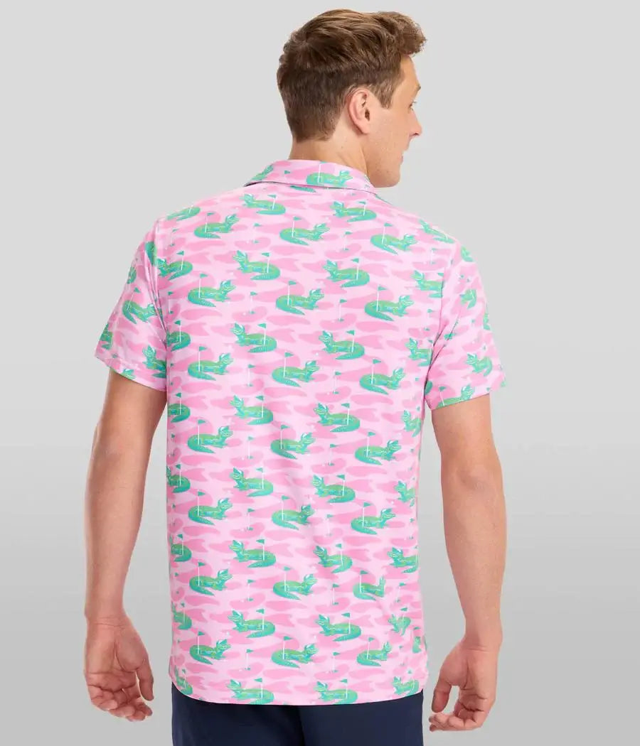 Gator Golfer Pink Men's Golf Polo