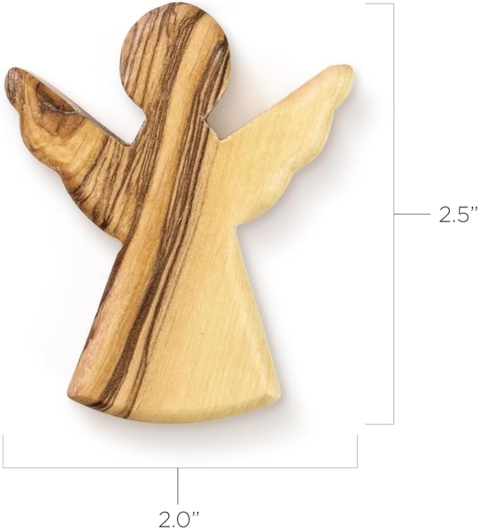 Olive Wood Pocket Angel - Baptism