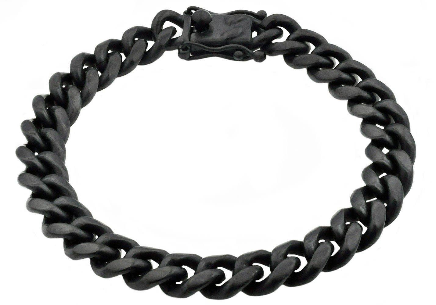 Men's 10mm Matte Black  Miami Cuban Link Bracelet