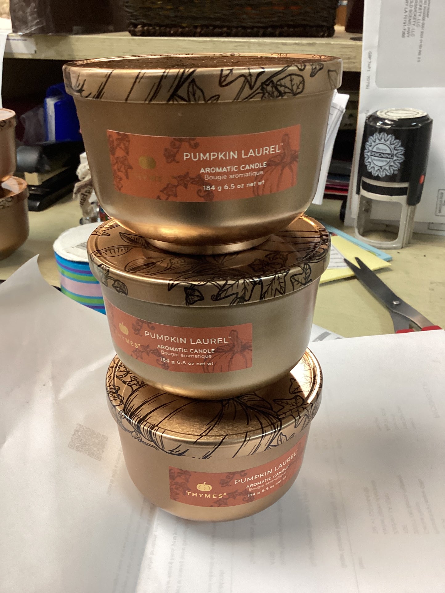 Pumpkin laurel tin candle 6.5 fl oz