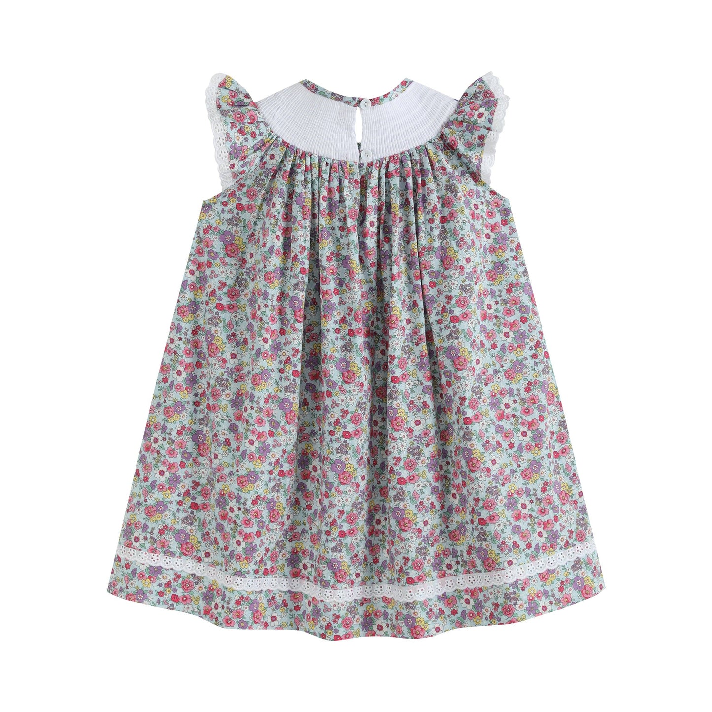 Floral Print Smocked Bishop Dress
