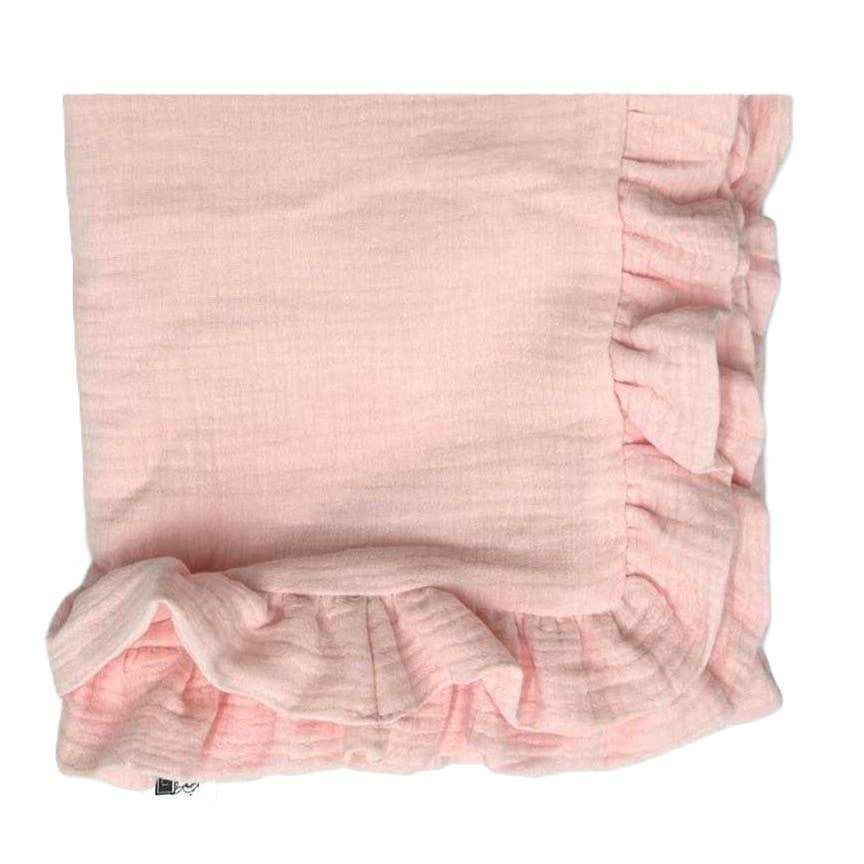 Muslin Ruffle Blanket - Baby Gift, Shower Gift, Newborn