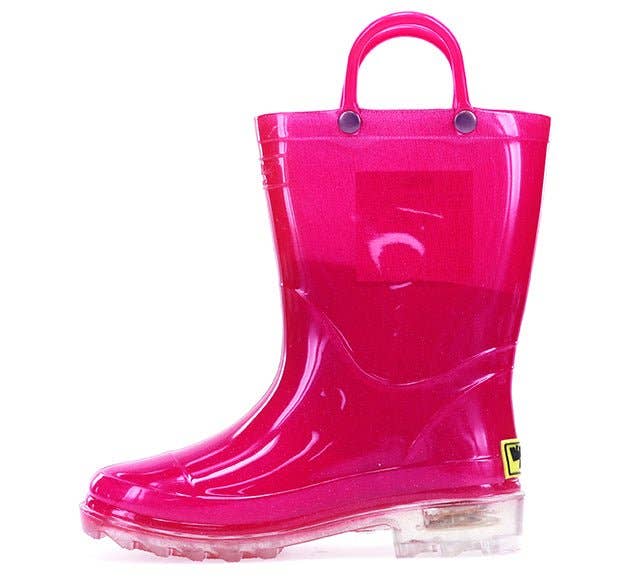 Kids Lighted Solid Rain Boots - Pink