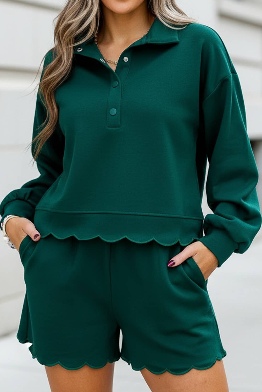 Scallop Trim Half Button 2pcs Set