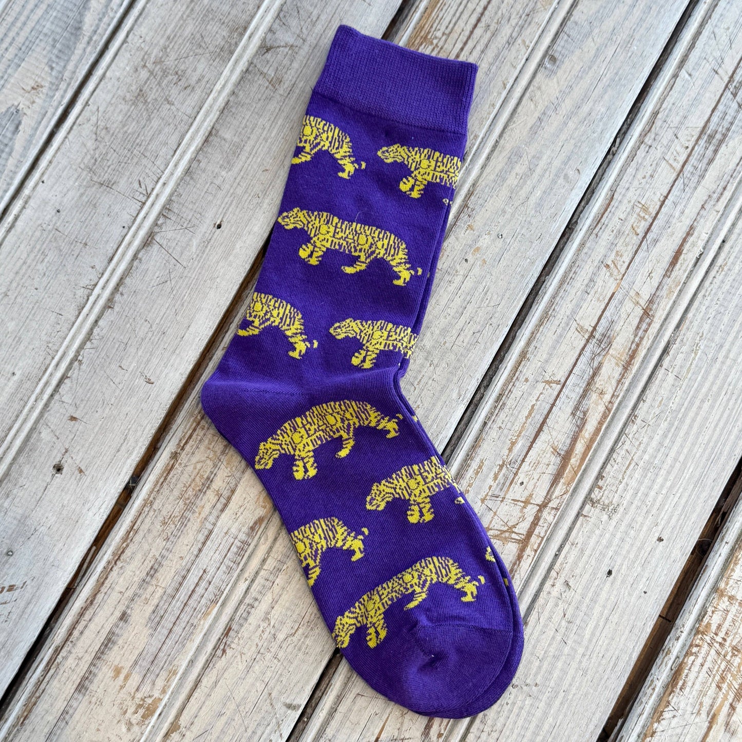 Geaux Tiger Sock-purple