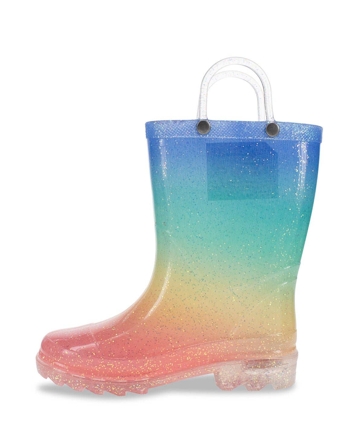 Kids Sparkle Metallic Lighted Rain Boots - Rainbow