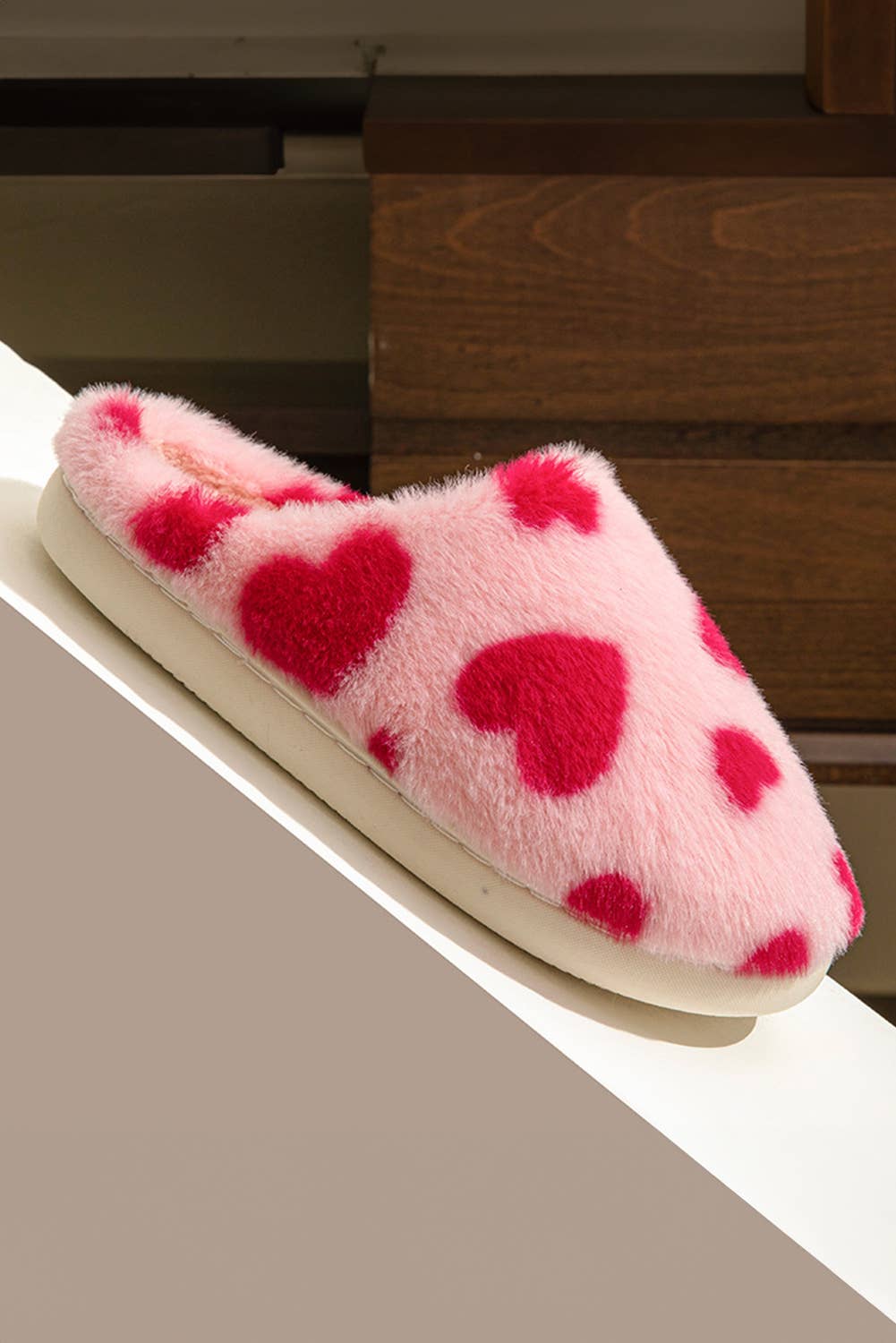 Valentines Heart Plush Slippers