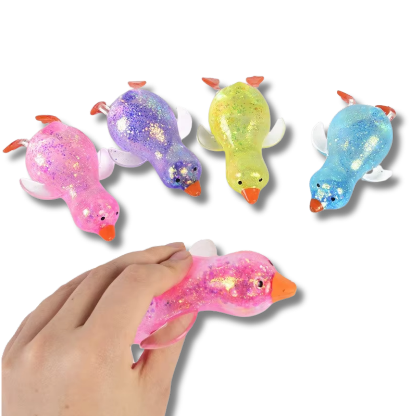 Ducks Glitter Sugar Squishy Fidget Kids Toy- Assorted