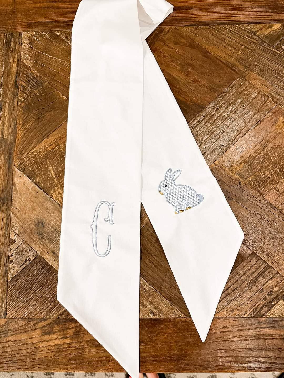 LONG Embroidery Wreath Sash Blanks – 100% Cotton