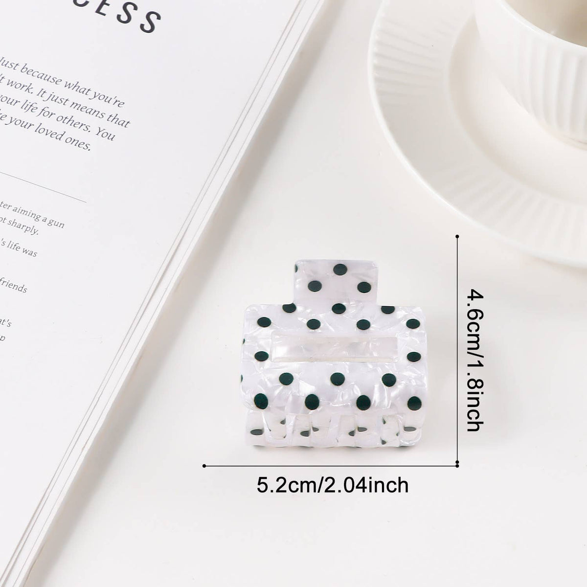 Classic Polka Dot Square Hair Claw Accessory