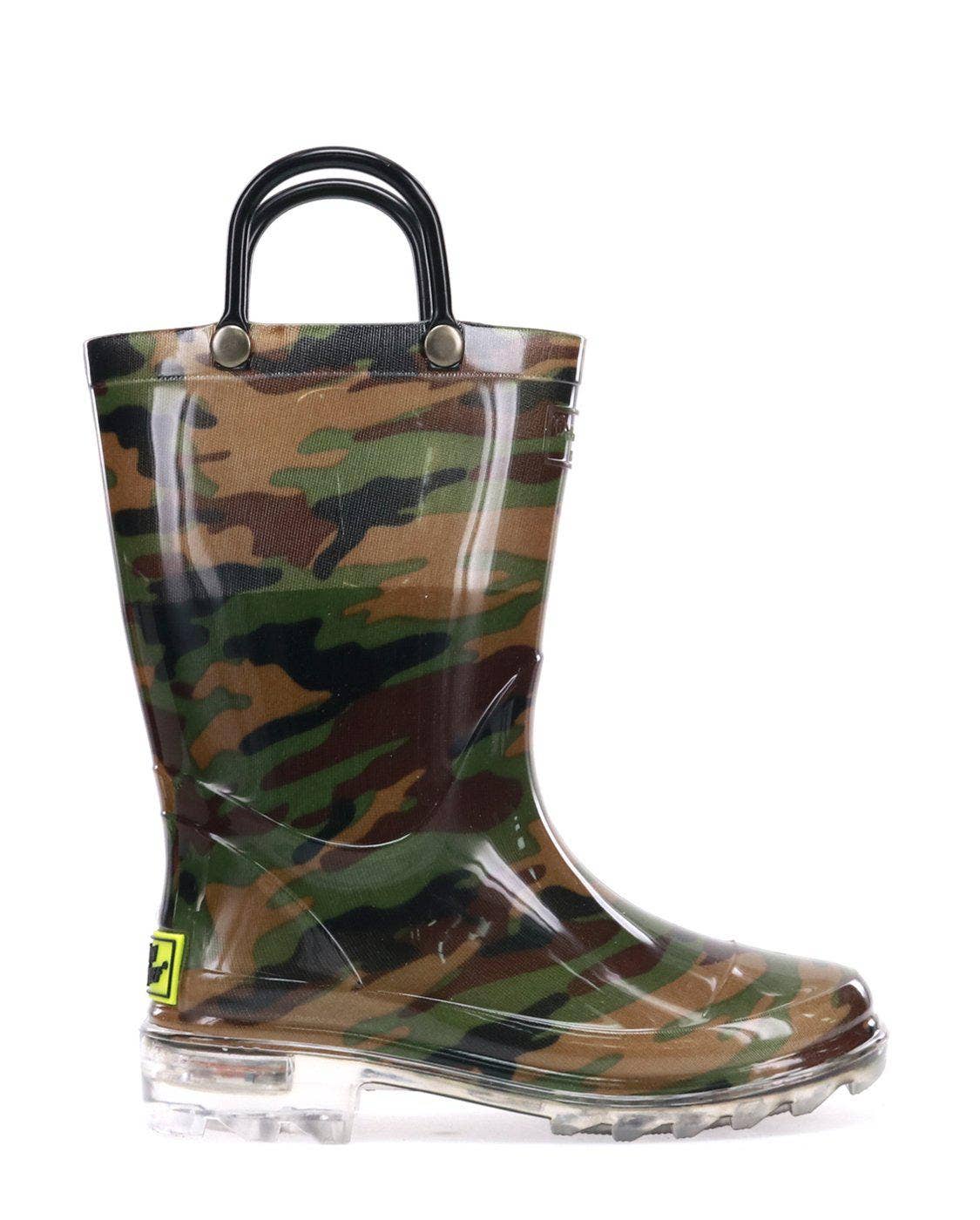 Kids Lighted Rain Boots - Camo