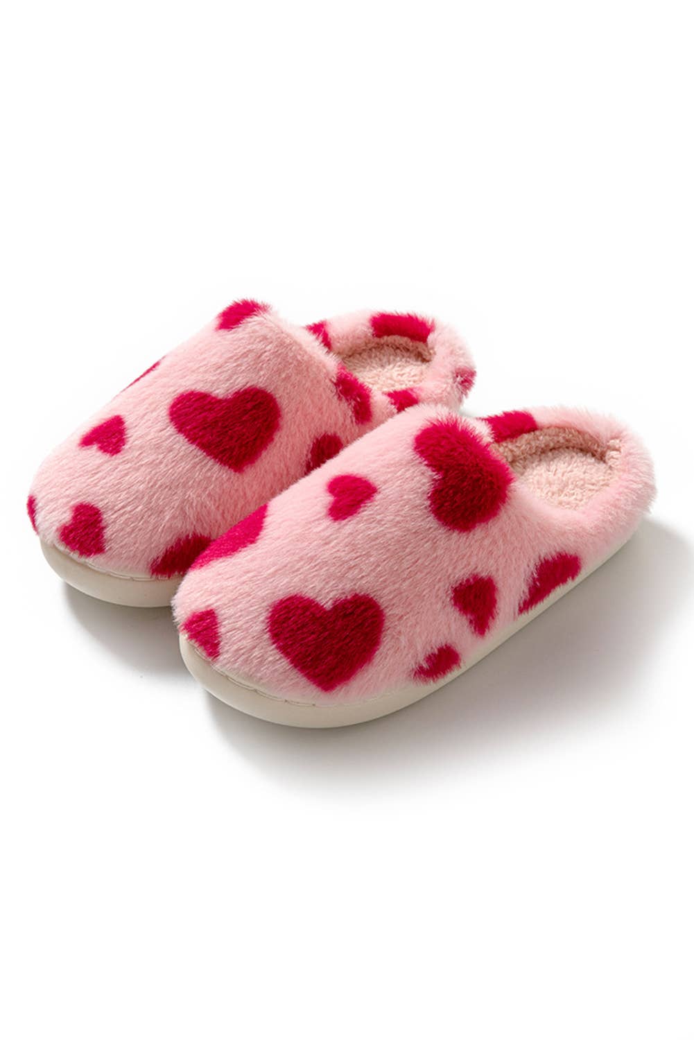 Valentines Heart Plush Slippers