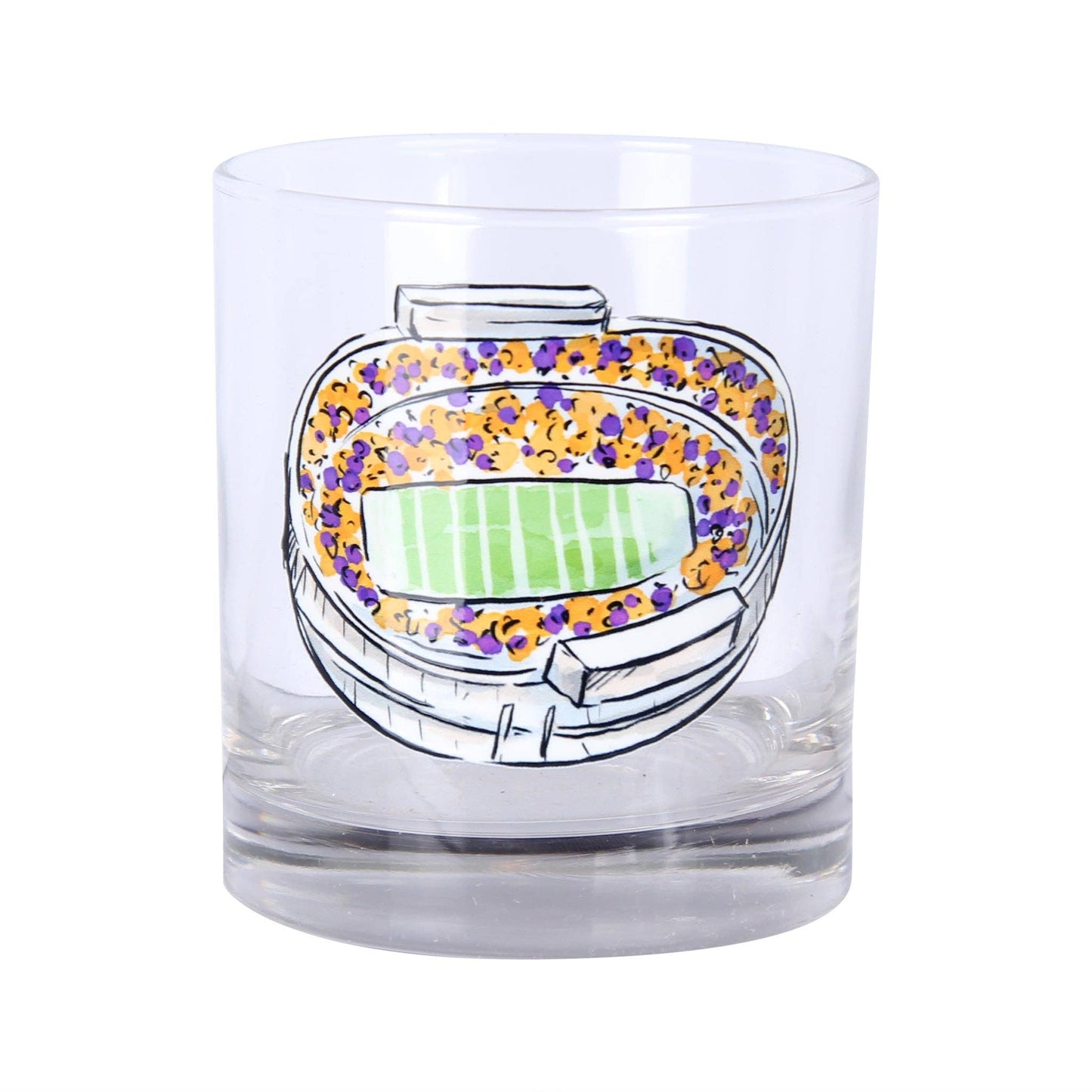 Louisiana LA State Spirit Stadium Rocks Glass