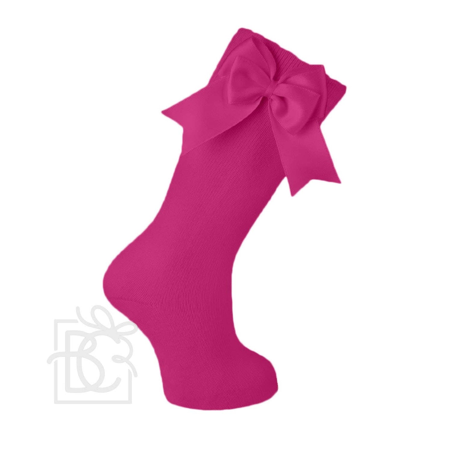 Cotton Knee Socks With Double Bow