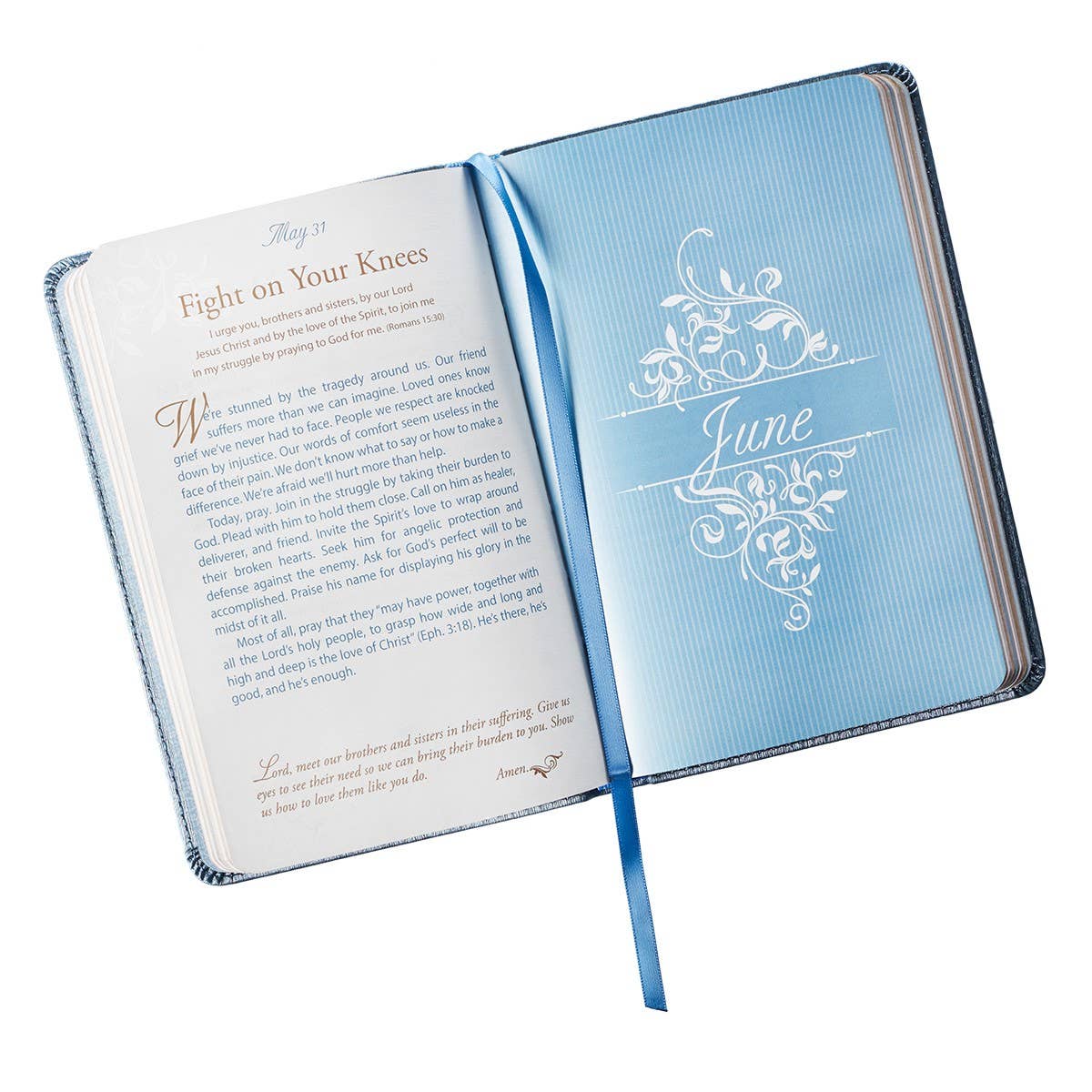 Devotional for Mr. & Mrs. - Blue Faux Leather