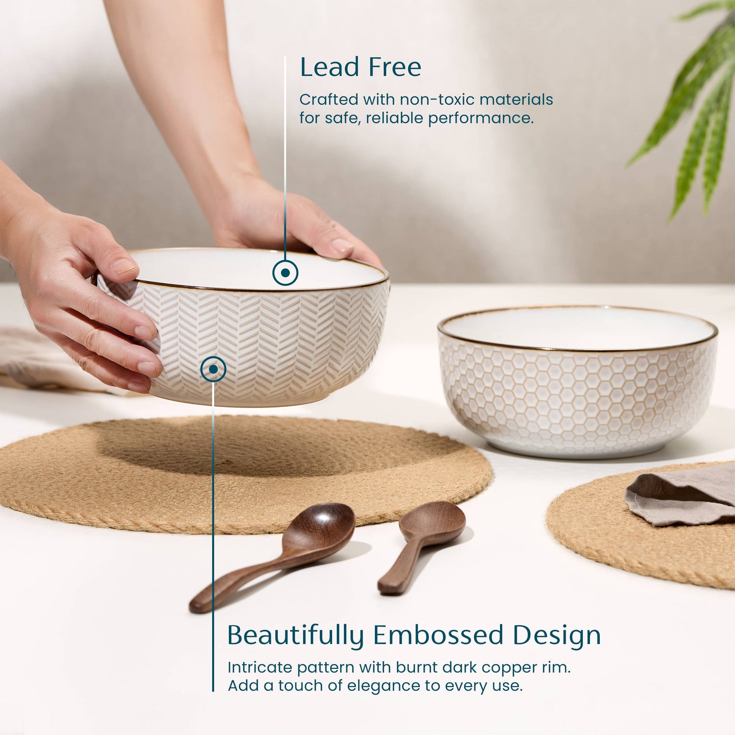 Kook Ceramic Salad Bowls