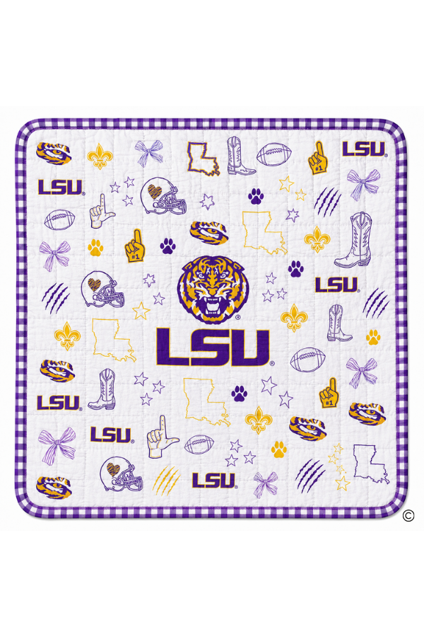 LSU Quilted Baby Blanket©