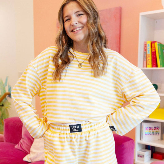 Lulu Mac Yellow Stripe Society Longsleeve Top