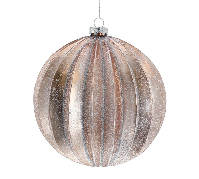 Large Rose Gold/Silver Pleated Ornament