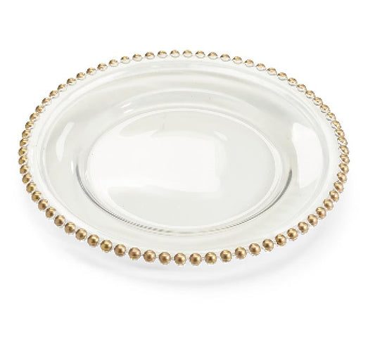 Glass Plate with Raised Gold Border