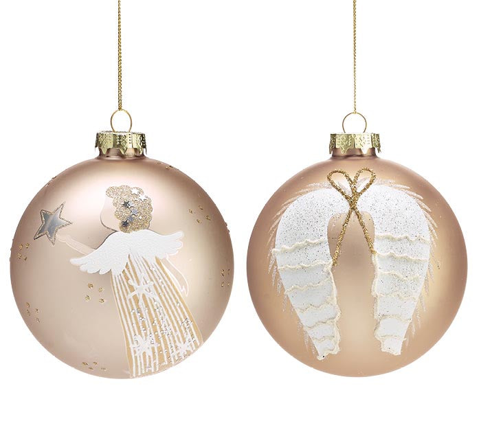 Glittered Angel or Angel Wing Ornament