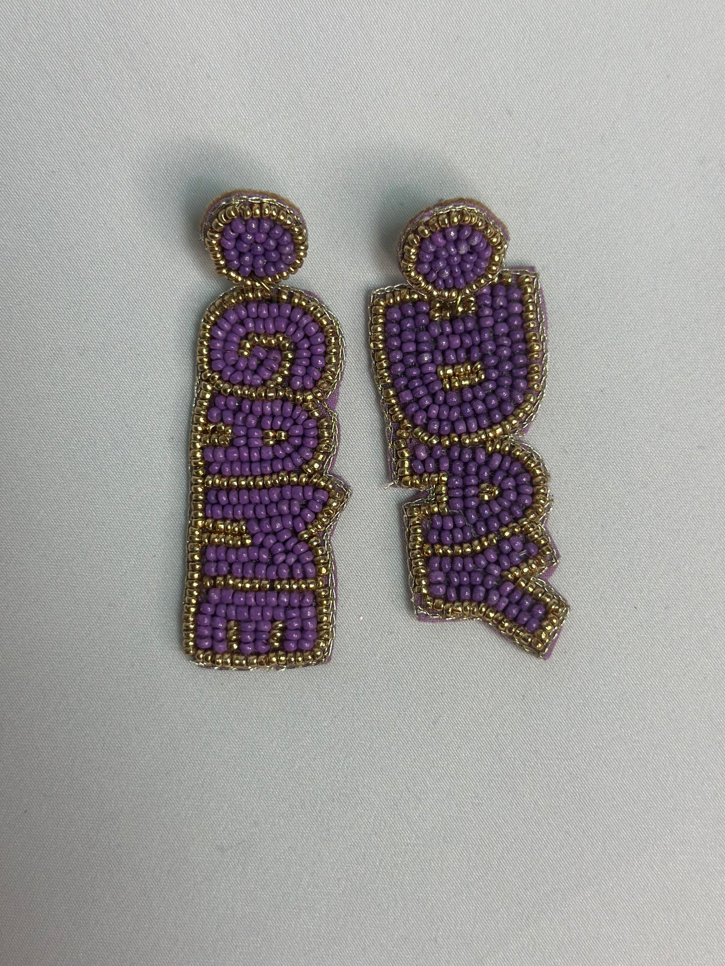 Purple & Gold Gameday Earrings