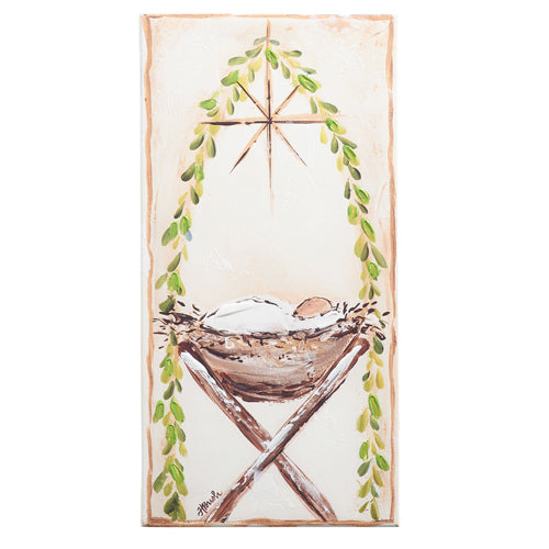 15.5” Jesus in Manger Wall Print