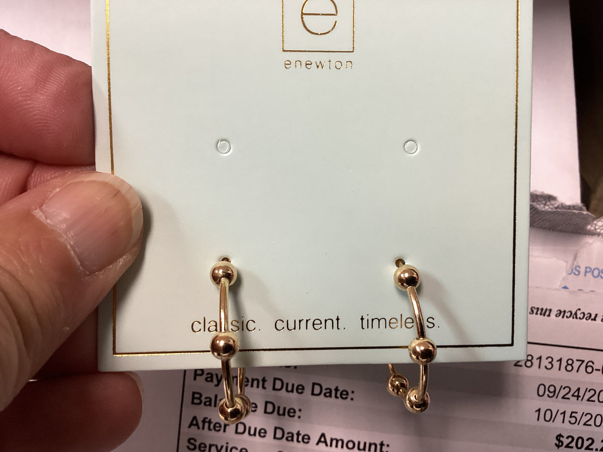 Enewton Beaded Simplicity 1” Post Hoop-gold 4mm