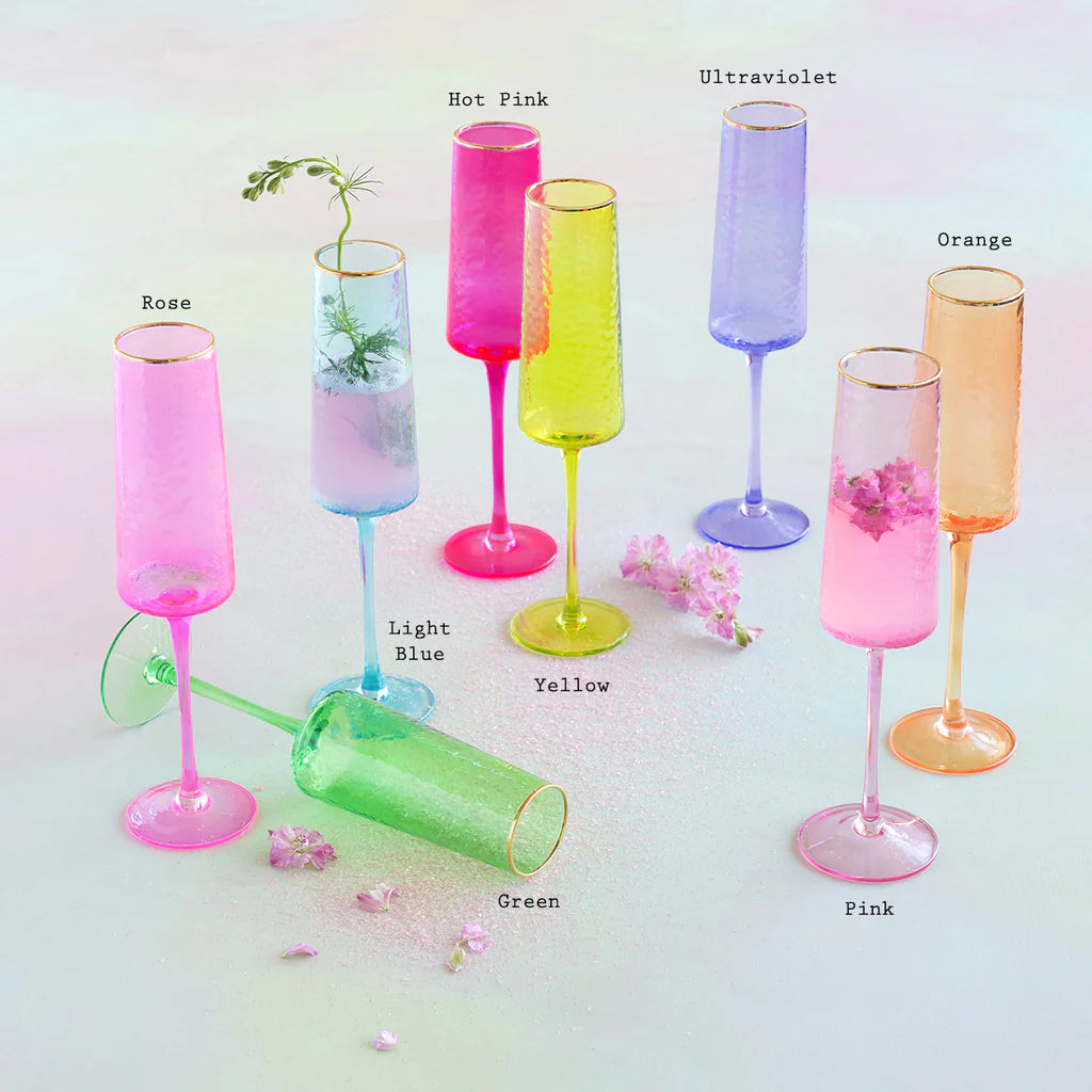 Rainbow Champagne Flutes