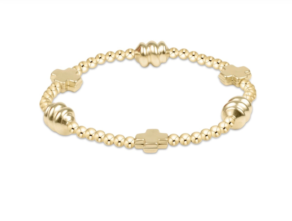 Enewton signature cross gold admire 3mm bracelet