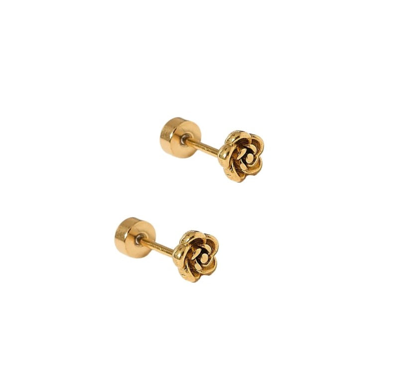 Screwback Stud Earrings - Rose Gold