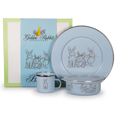 Golden Rabbit Enamelware Set