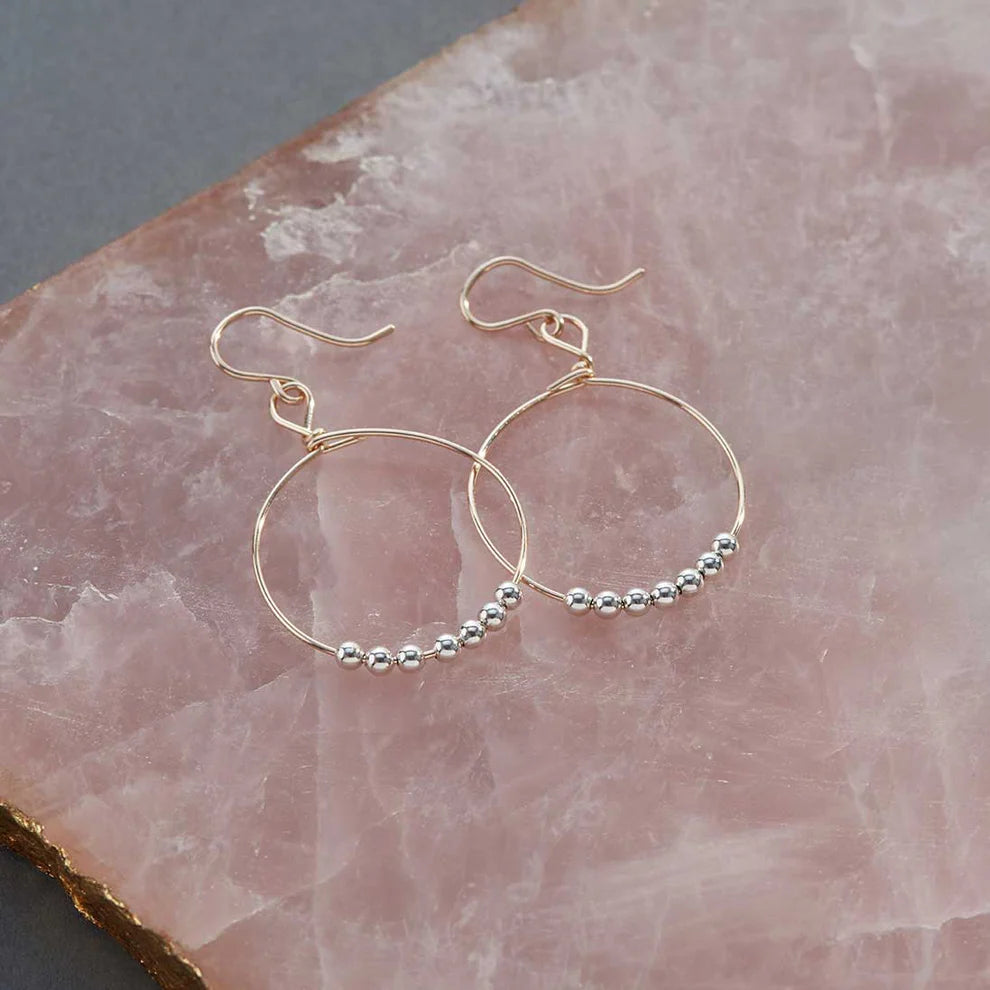 RONALDO - POWER OF PRAYER MIXED METAL HOOP EARRINGS