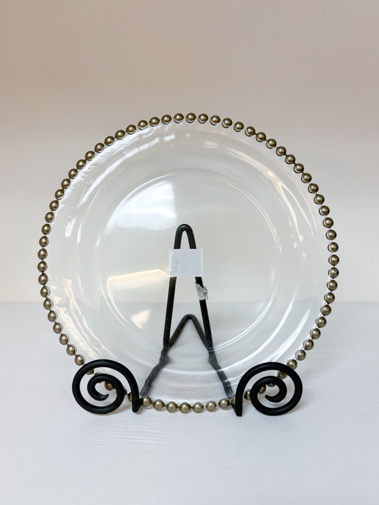 Glass Plate with Raised Gold Border