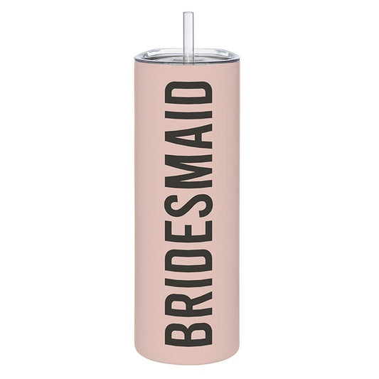 Light Pink Bridesmaid 20oz Tumbler with Straw