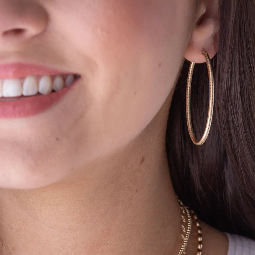 Enewton - Oval Gold 2" Hoop Earrings