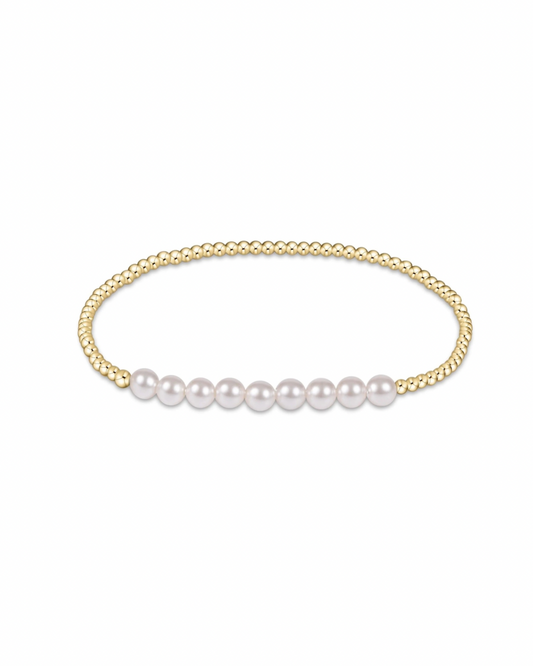 Enewton Classic Gold Beaded Bliss 2.5mm Bead Bracelet - 5mm Pearl