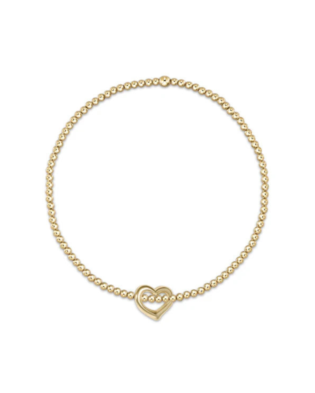 Enewton Classic Gold 2mm Bead Bracelet - Love Small Gold Charm