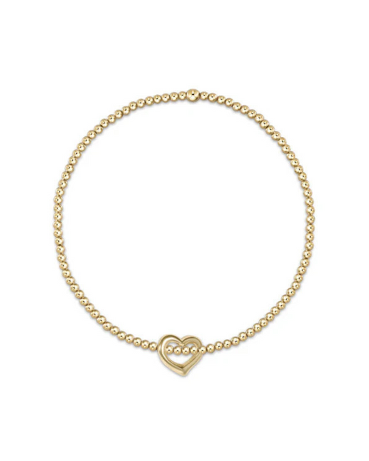 Enewton Classic Gold 2mm Bead Bracelet - Love Small Gold Charm
