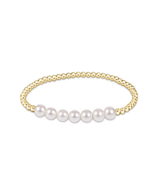 Enewton Classic Gold Beaded Bliss 3mm Bead Bracelet - 6mm Pearl